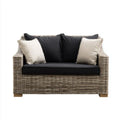 Dwuosobowa sofa ogrodowa z technorattanu PE, szara, 135 × 80 × 85 cm